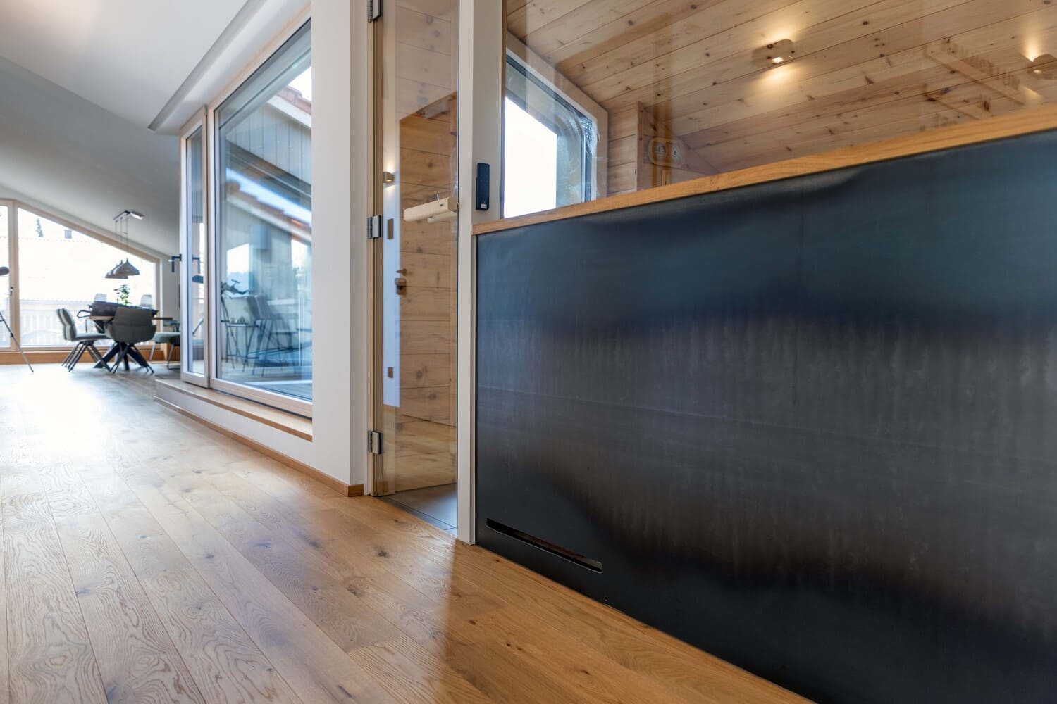 Mehrfamilien Holzhaus in Übersee, Chiemgauloft, Ferienwohnung, Sauna